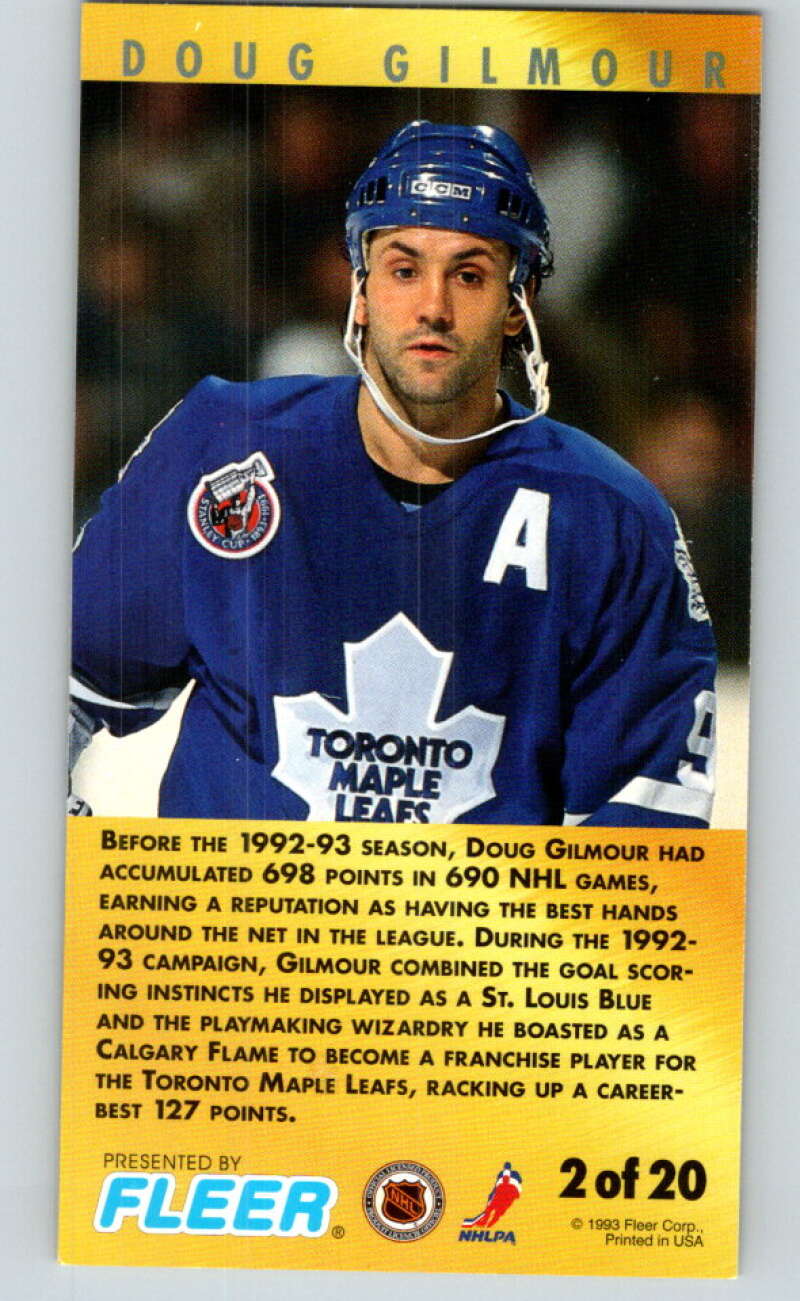 1993-94 PowerPlay Point Leaders #2 Doug Gilmour V78266 Image 2