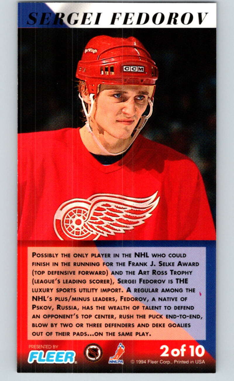 1993-94 PowerPlay Global Greats #2 Sergei Fedorov V78294 Image 2