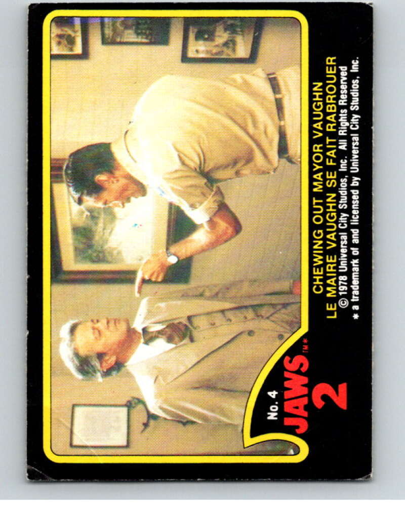 1978 Jaws 2 OPC #4 Chewing Out Mayor Vaughn.. V78343 Image 1