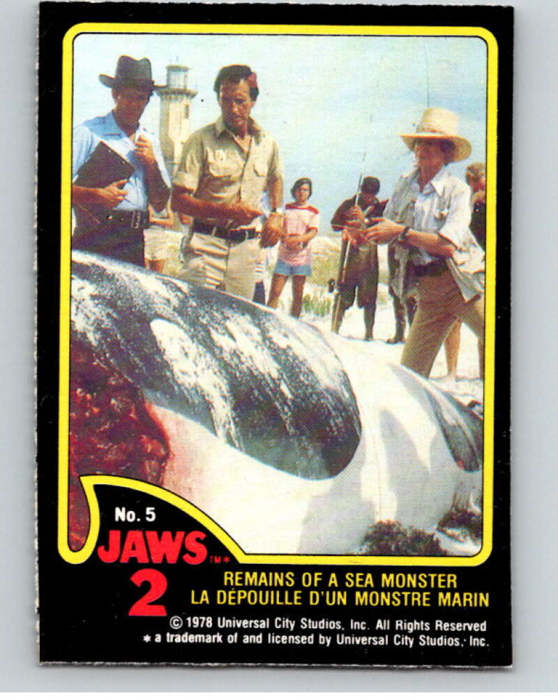 1978 Jaws 2 OPC #5 Remains of a Sea Monster.. V78344 Image 1