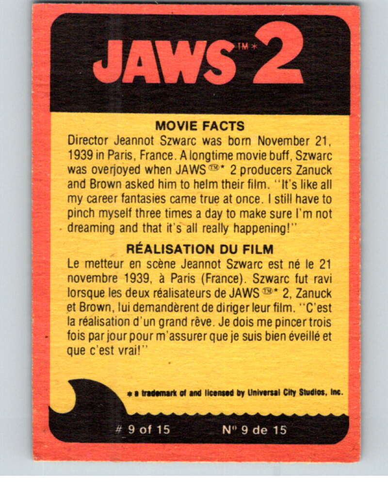 1978 Jaws 2 OPC #6 Demolishing a Boat/La Demolition.. V78345 Image 2