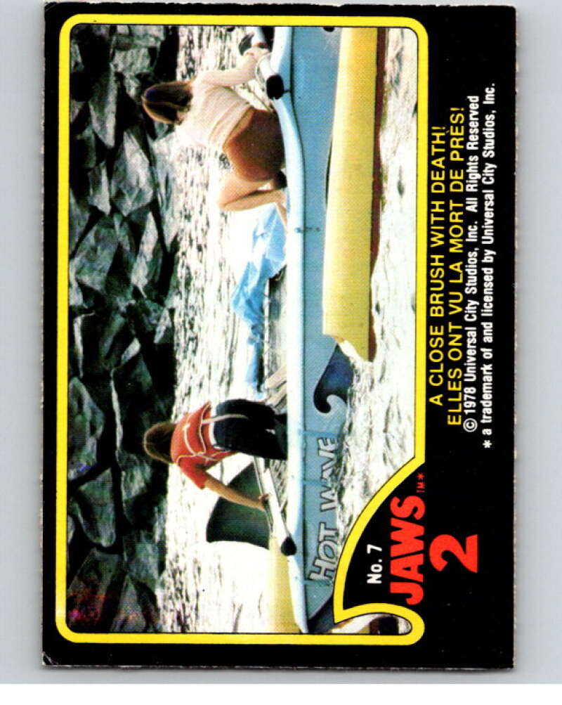 1978 Jaws 2 OPC #7 A Close Brush with Death!/Elles.. V78349 Image 1