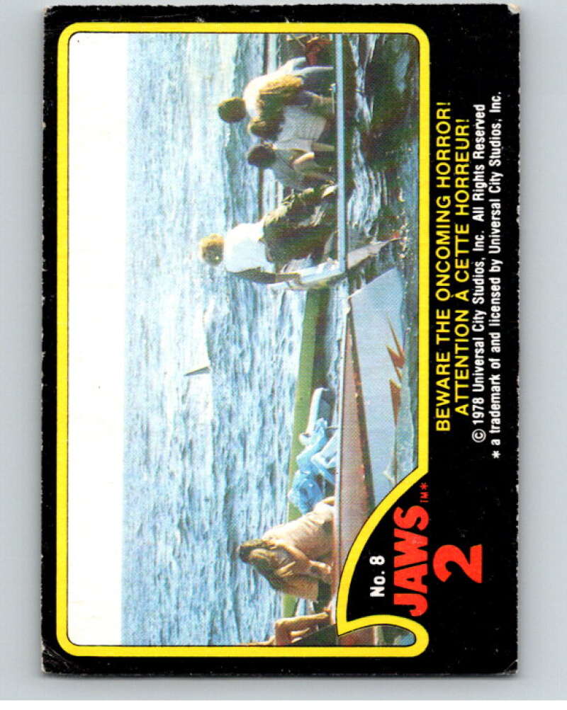 1978 Jaws 2 OPC #8 Beware the Oncoming Horror!.. V78351 Image 1