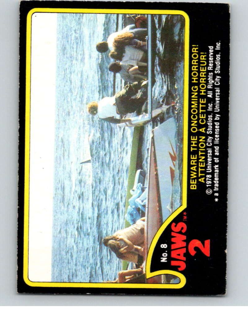 1978 Jaws 2 OPC #8 Beware the Oncoming Horror!.. V78352 Image 1