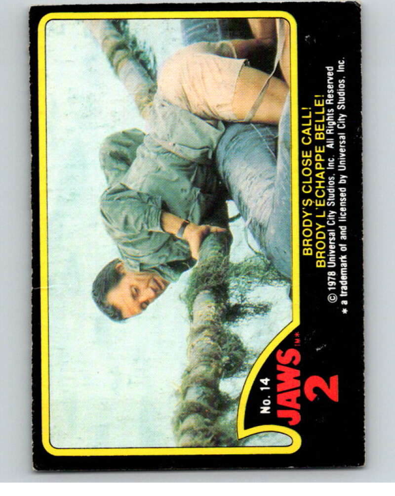 1978 Jaws 2 OPC #14 Brody's Close Call!/Brody.. V78358 Image 1