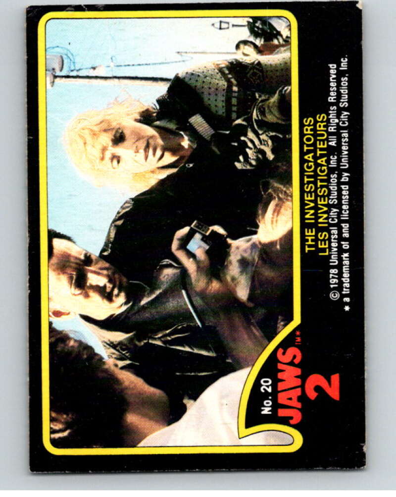 1978 Jaws 2 OPC #20 The Investigators/Les Investigateurs V78370 Image 1