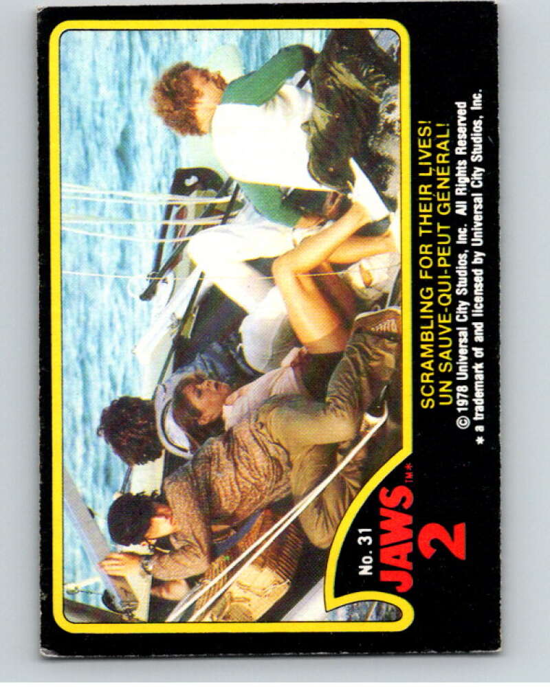 1978 Jaws 2 OPC #31 Scrambling for Their Lives!/Un.. V78390 Image 1