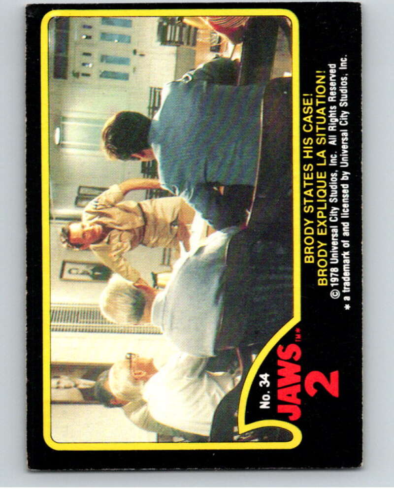 1978 Jaws 2 OPC #34 Brody States His Case!/Brody.. V78397 Image 1