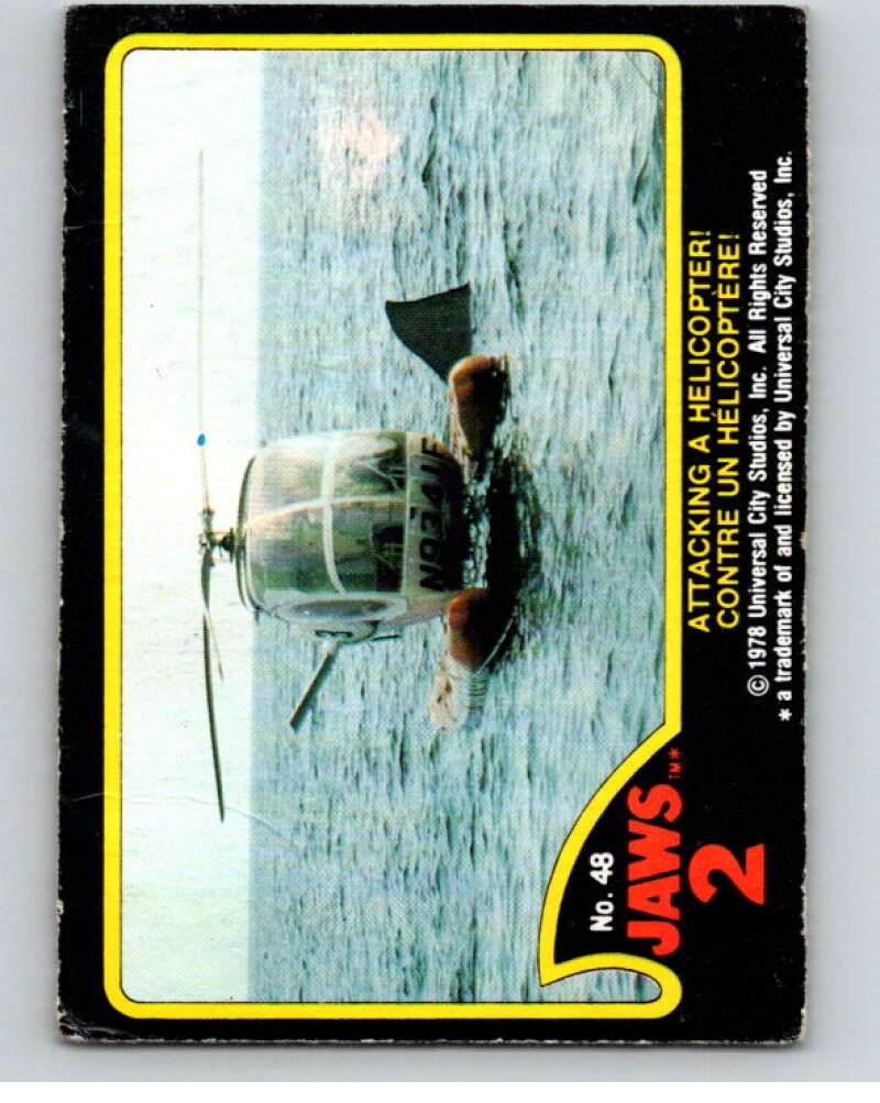 1978 Jaws 2 OPC #48 Attacking a Helicopter!/Contre Un Helicoptere! V78410 Image 1