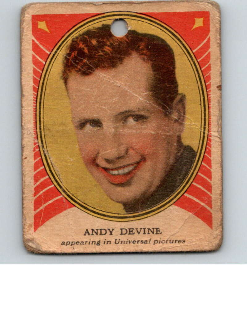 1933 Hollywood Picture Star Gum V289 #1 Andy Devine V78474 Image 1