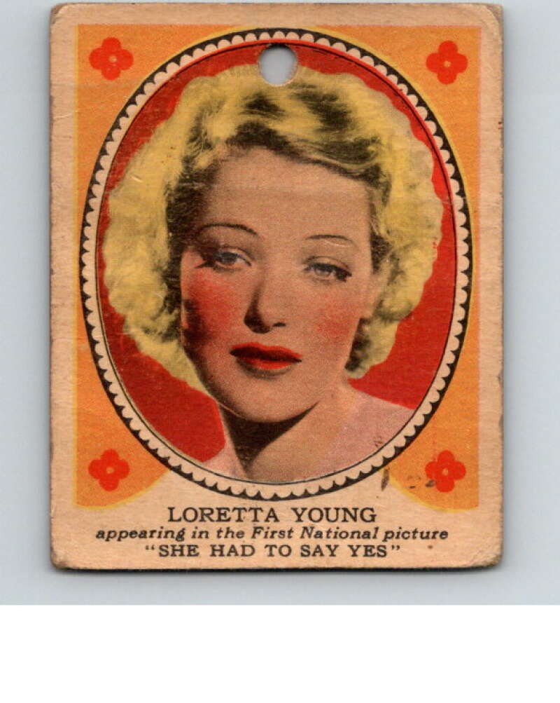 1933 Hollywood Picture Star Gum V289 #6 Loretta Young V78476 Image 1
