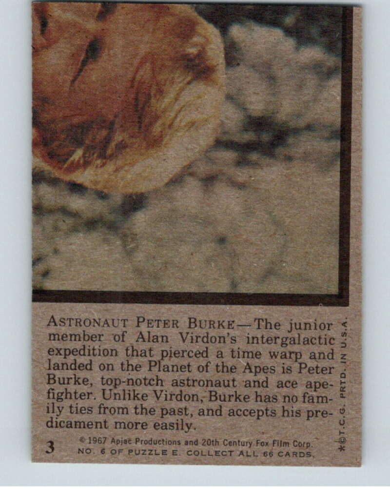 1967 Topps Planet of the Apes #3 Astronaut Burke  V78632 Image 2