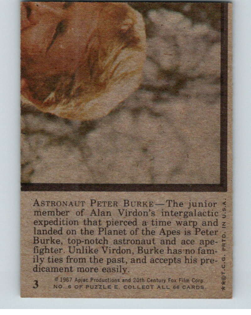 1967 Topps Planet of the Apes #3 Astronaut Burke V78633 Image 2