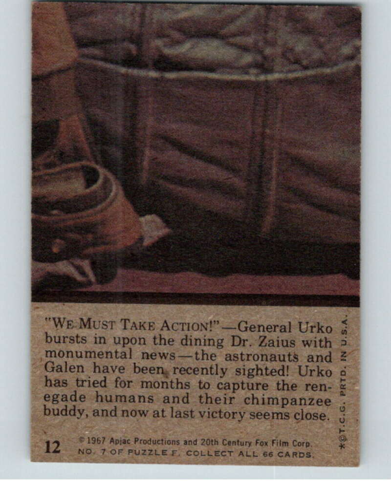 1967 Topps Planet of the Apes #12 Must Take Action V78644 Image 2