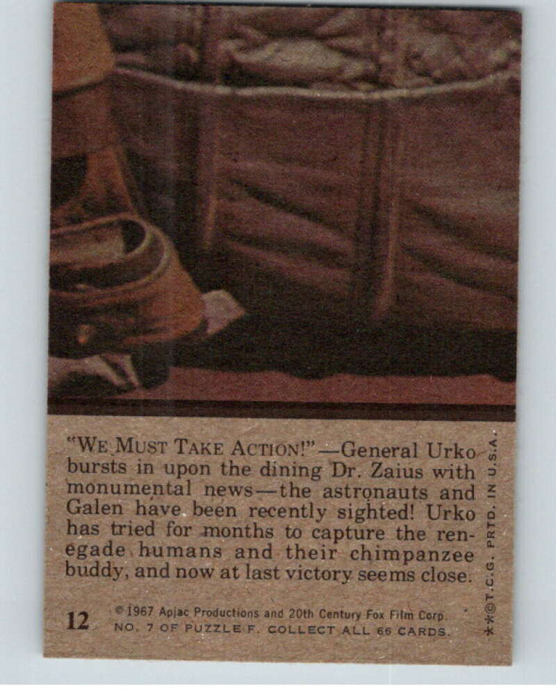 1967 Topps Planet of the Apes #12 Must Take Action V78645 Image 2