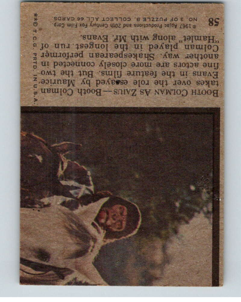 1967 Topps Planet of the Apes #58 Booth Colman Zaius  V78697 Image 2