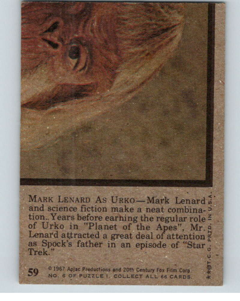 1967 Topps Planet of the Apes #59 Mark Lenard Urko V78701 Image 2