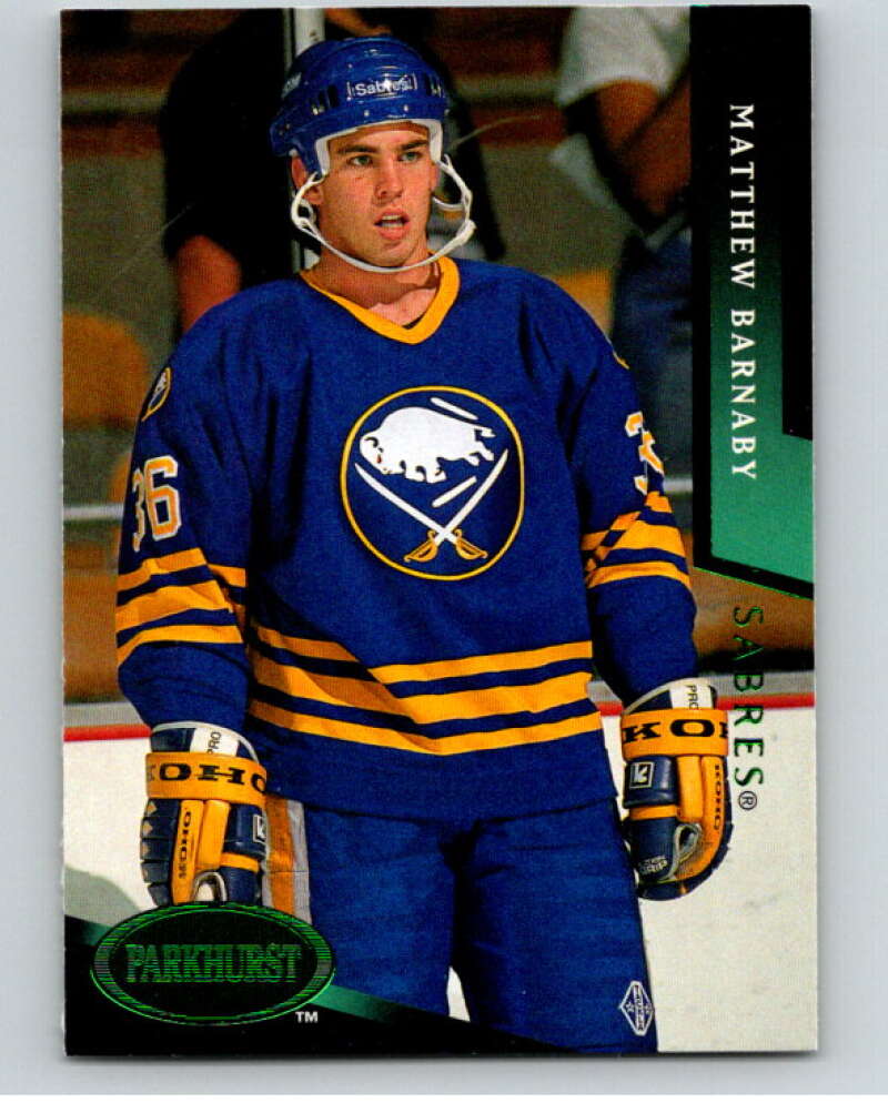 1993-94 Parkhurst Emerald Ice #296 Matthew Barnaby Buffalo Sabres V78780 Image 1