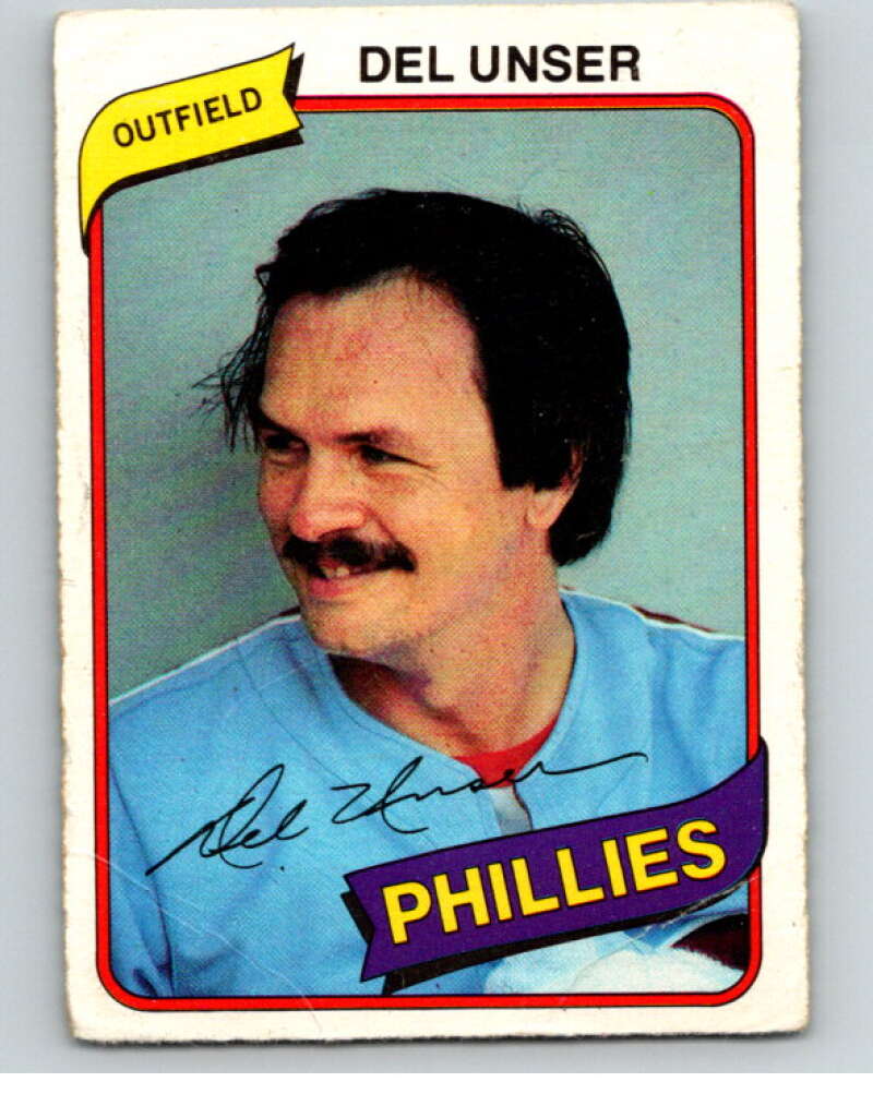 1980 O-Pee-Chee #12 Del Unser Philadelphia Phillies V78830 Image 1