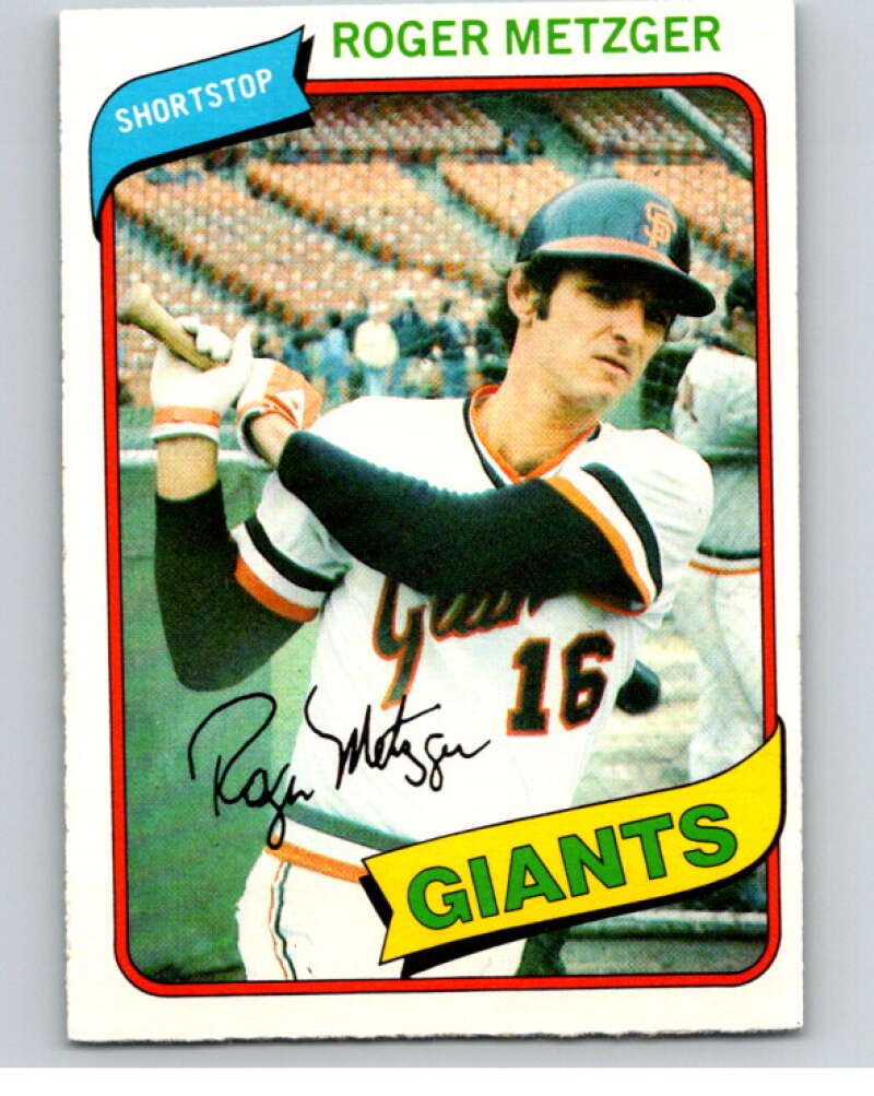 1980 O-Pee-Chee #164 Roger Metzger San Francisco Giants V79331 Image 1