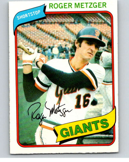 1980 O-Pee-Chee #164 Roger Metzger  San Francisco Giants  V79331 Image 1