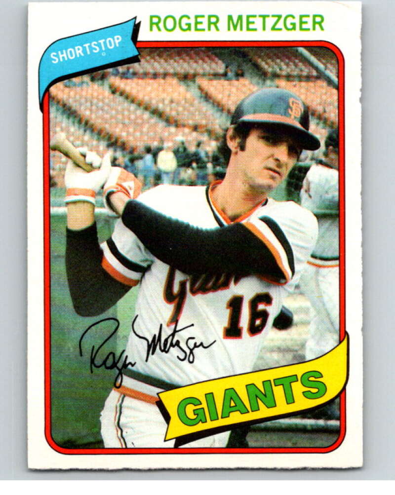 1980 O-Pee-Chee #164 Roger Metzger San Francisco Giants V79332 Image 1