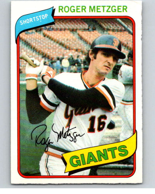 1980 O-Pee-Chee #164 Roger Metzger  San Francisco Giants  V79332 Image 1