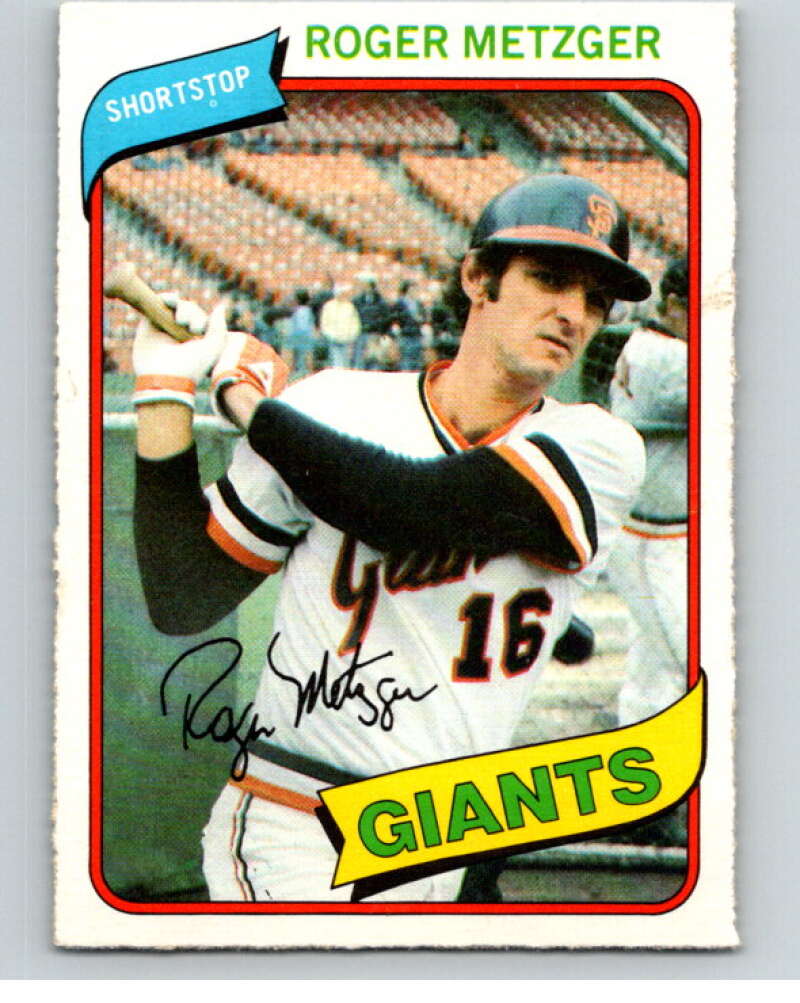 1980 O-Pee-Chee #164 Roger Metzger San Francisco Giants V79333 Image 1