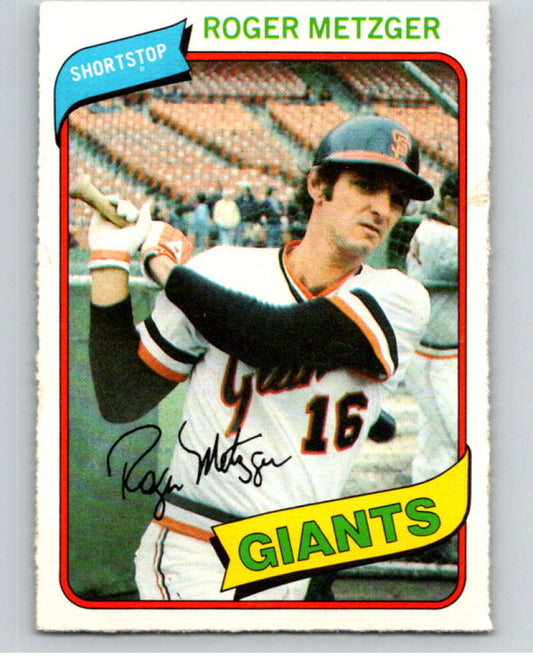 1980 O-Pee-Chee #164 Roger Metzger  San Francisco Giants  V79333 Image 1