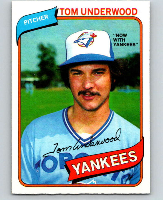 1980 O-Pee-Chee #172 Tom Underwood Yankees/Blue Jays  V79357 Image 1