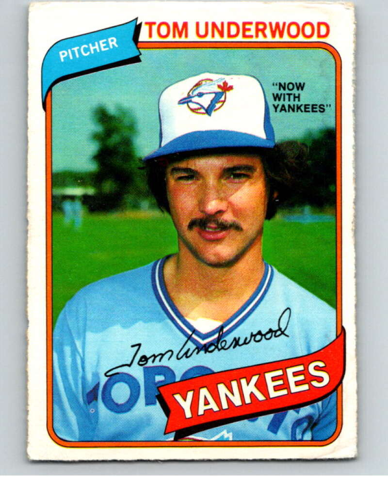 1980 O-Pee-Chee #172 Tom Underwood Yankees/Blue Jays V79359 Image 1