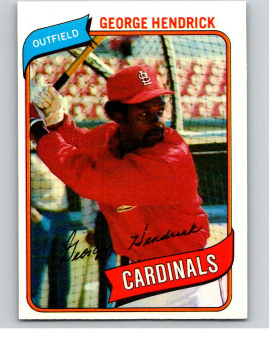 1980 O-Pee-Chee #184 George Hendrick  St. Louis Cardinals  V79393 Image 1