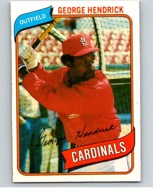 1980 O-Pee-Chee #184 George Hendrick  St. Louis Cardinals  V79394 Image 1