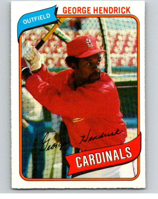 1980 O-Pee-Chee #184 George Hendrick  St. Louis Cardinals  V79395 Image 1