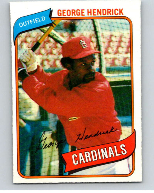 1980 O-Pee-Chee #184 George Hendrick  St. Louis Cardinals  V79397 Image 1