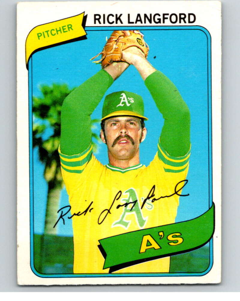 1980 O-Pee-Chee #284 Rick Langford Oakland Athletics V79695 Image 1
