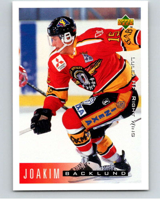 1995-96 Swedish Upper Deck #127 Joakim Backlund V80213 Image 1