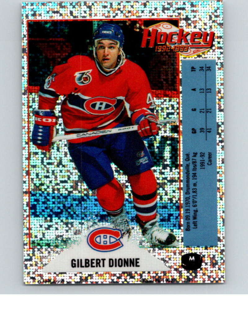 1992-93 Panini Stickers #M Gilbert Dionne Montreal Canadiens V80378 Image 1