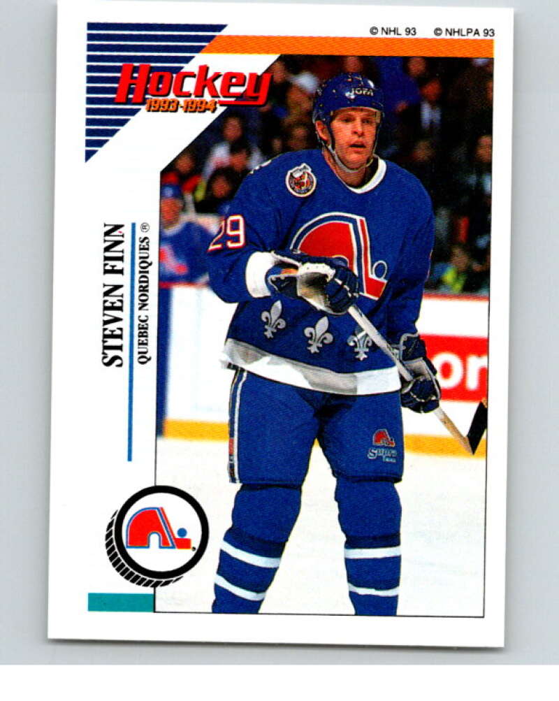 1993-94 Panini Stickers #75 Steven Finn Quebec Nordiques V80497 Image 1
