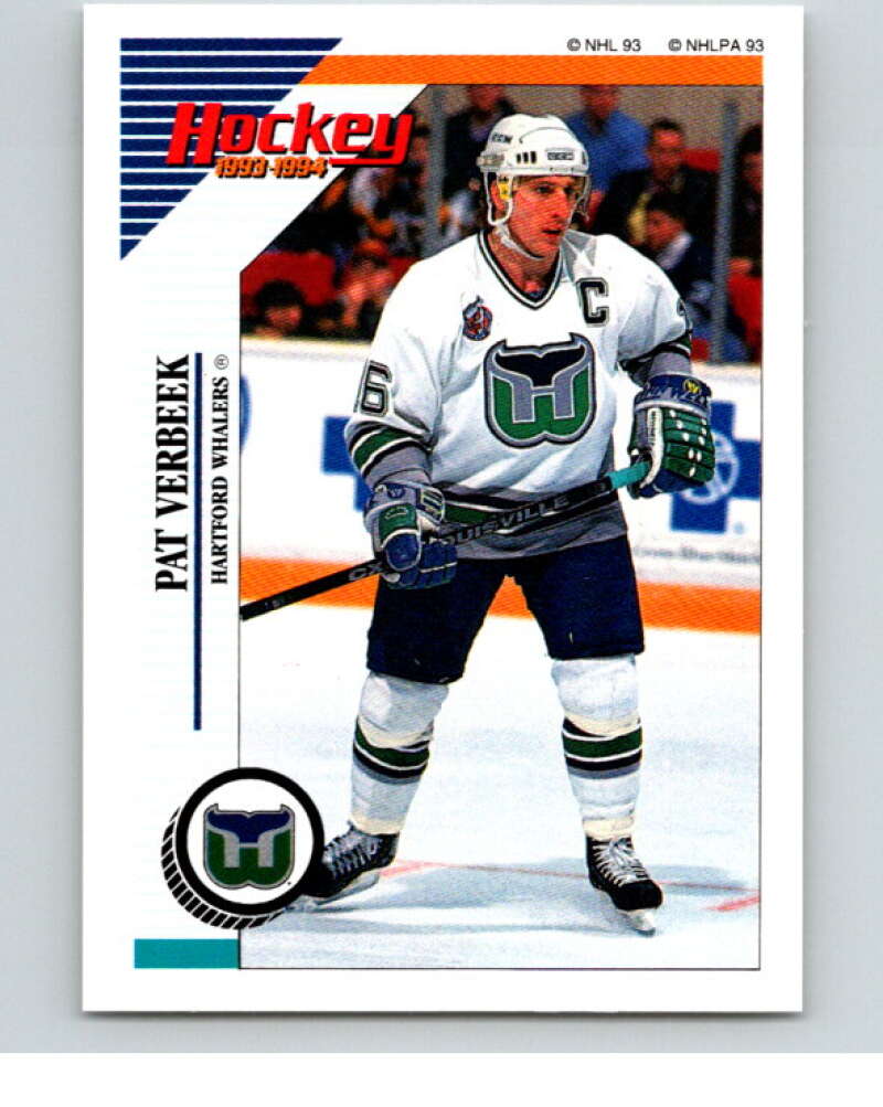 1993-94 Panini Stickers #124 Pat Verbeek Hartford Whalers V80590 Image 1