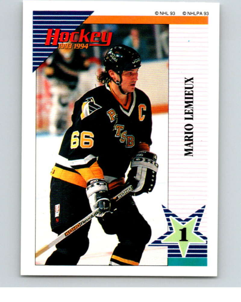 1993-94 Panini Stickers #136 Mario Lemieux Pittsburgh Penguins V80609 Image 1
