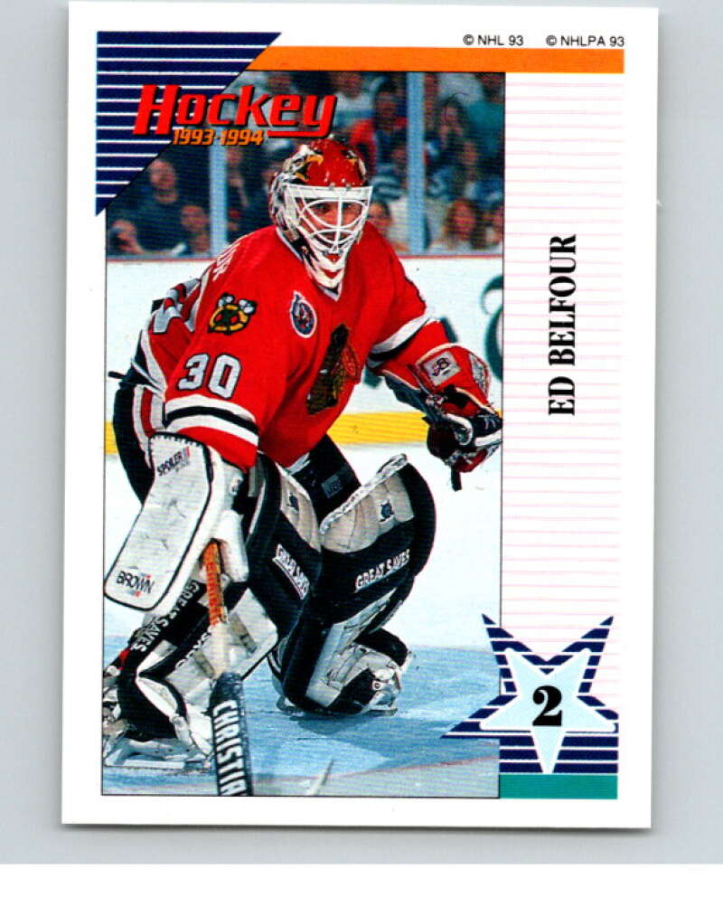 1993-94 Panini Stickers #140 Ed Belfour Chicago Blackhawks V80612 Image 1