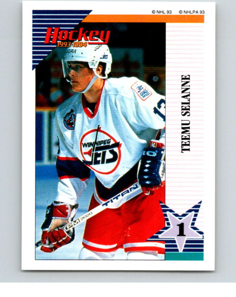 1993-94 Panini Stickers #142 Teemu Selanne Winnipeg Jets V80615 Image 1