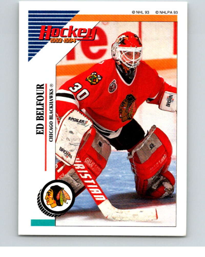 1993-94 Panini Stickers #155 Ed Belfour Chicago Blackhawks V80634 Image 1