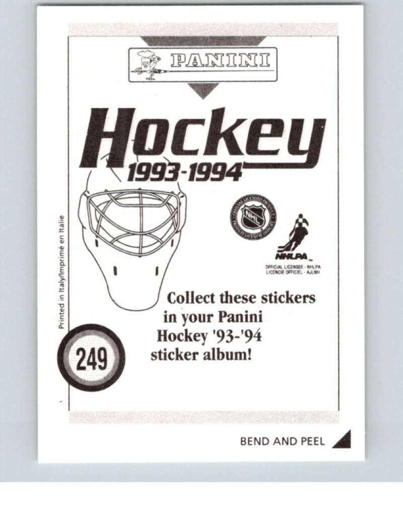 1993-94 Panini Stickers #249 Bob Probert Detroit Red Wings V80748 Image 2
