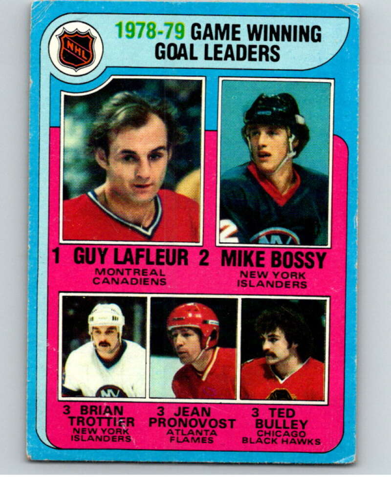 1979-80 Topps #7 Lafleur/Bossy/Trottier/Pronovost/Bulley LL V81302 Image 1