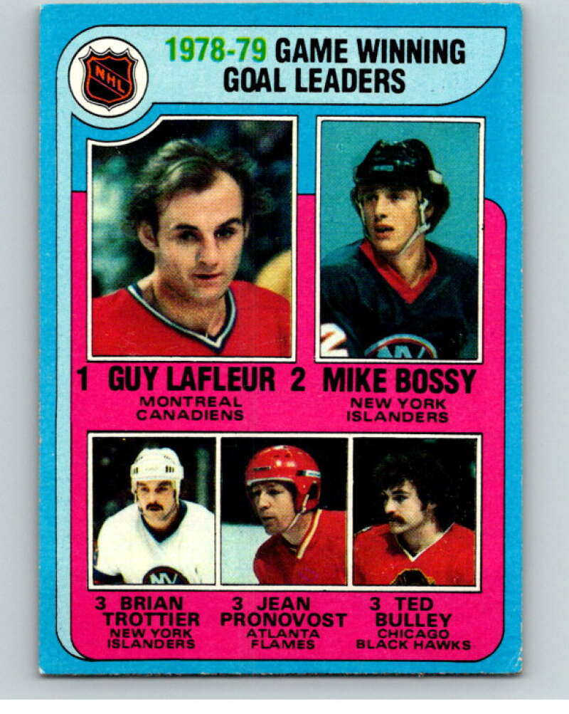 1979-80 Topps #7 Lafleur/Bossy/Trottier/Pronovost/Bulley LL V81304 Image 1