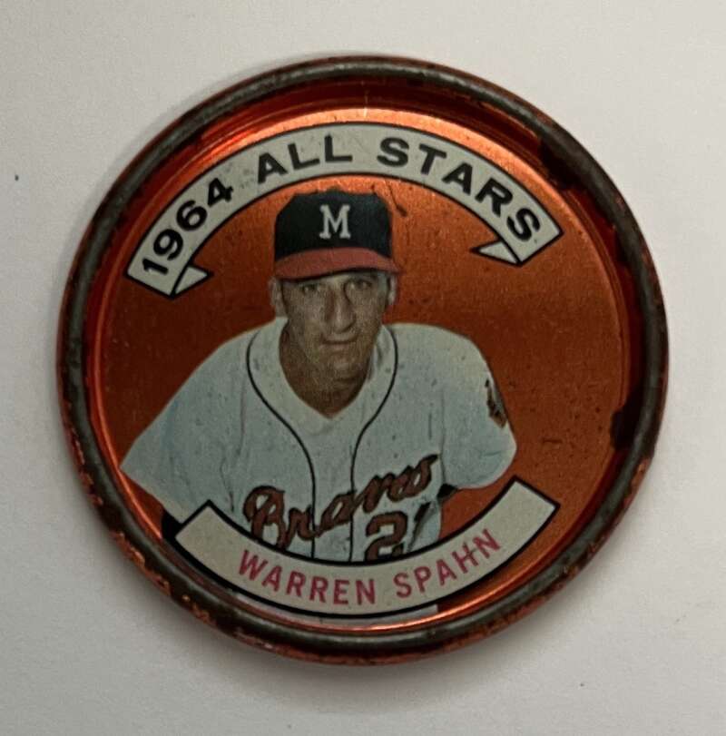 1964 Topps Coins Baseball #160 Warren Spahn AS Milwaukee Braves V82049 Image 1