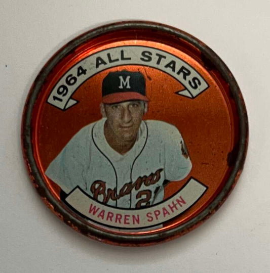 1964 Topps Coins Baseball #160 Warren Spahn AS  Milwaukee Braves  V82049 Image 1