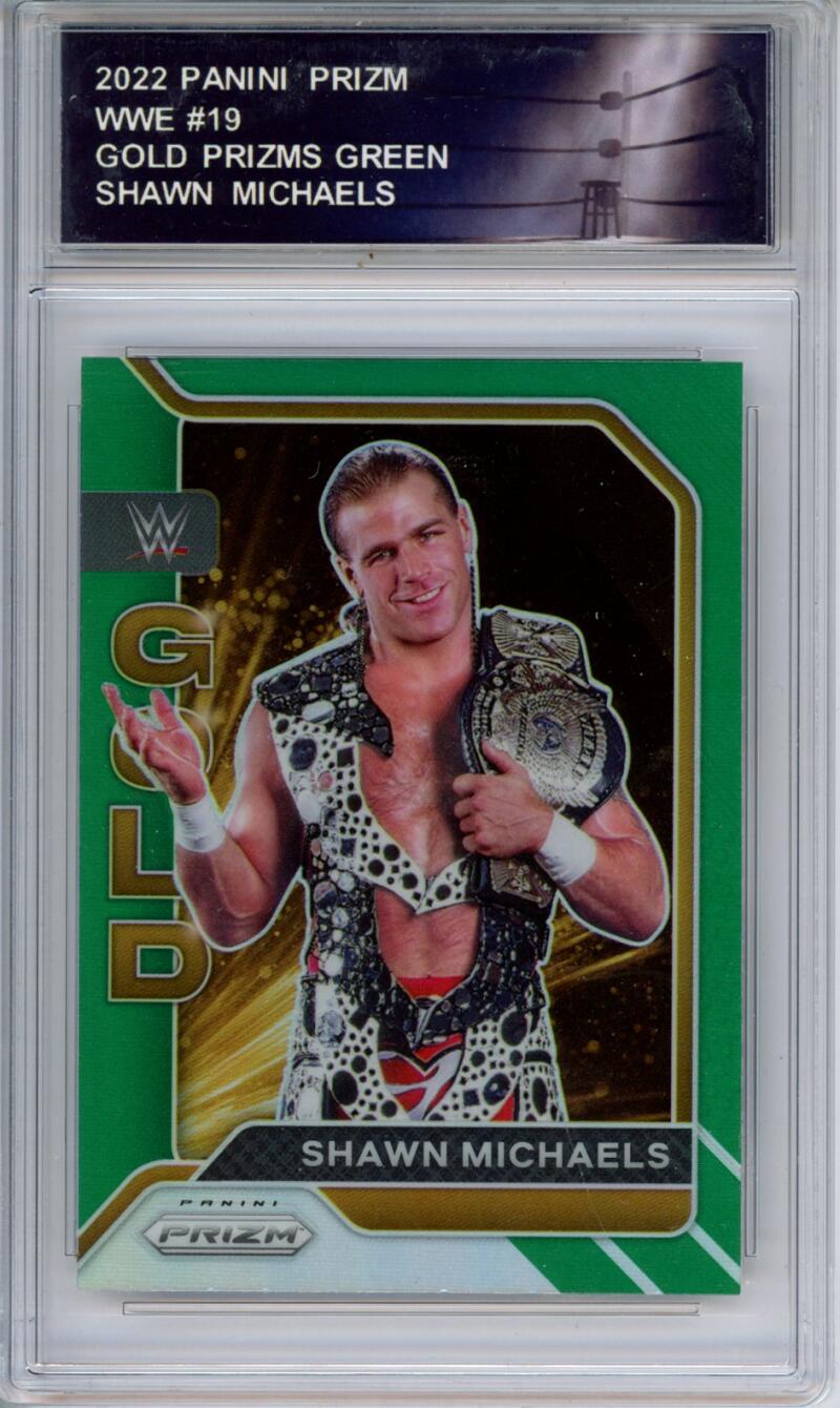 2022 Panini Prizm Gold Green WWE #19 Shawn Michaels - Encased 294558 Image 1